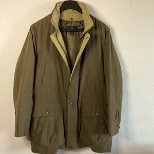 London Fog Men Brown Wool Blend Winter Jacket with Attached Hood & Vest Size M